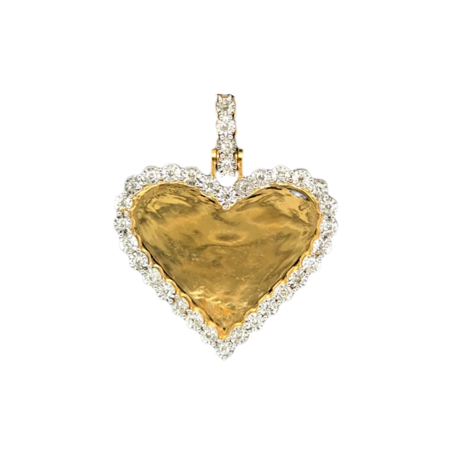 Heart Shaped .38ct Diamonds 14k Gold Memory Picture Charm Pendant - CSP21385
