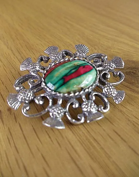 Heathergems Scottish Thistle Brooch