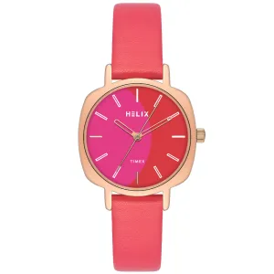Helix Women Red/Pink Square Dial Quartz Analog Watch - TW057HL01