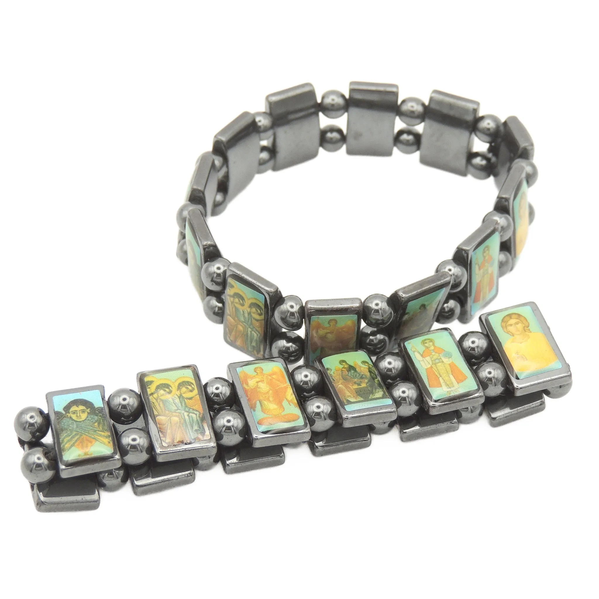 Hematite Icon Bracelet, Angels