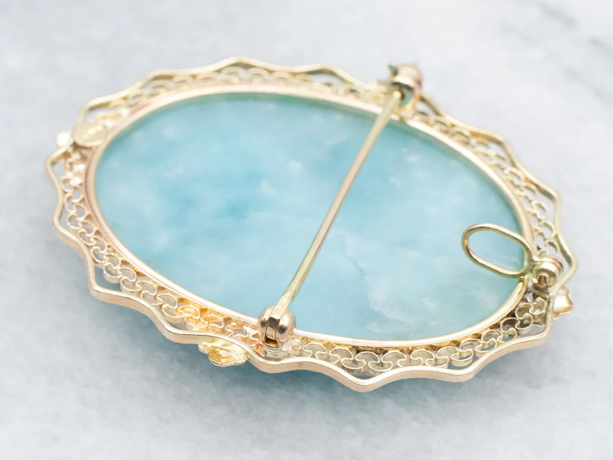 Hemimorphite Brooch or Pendant