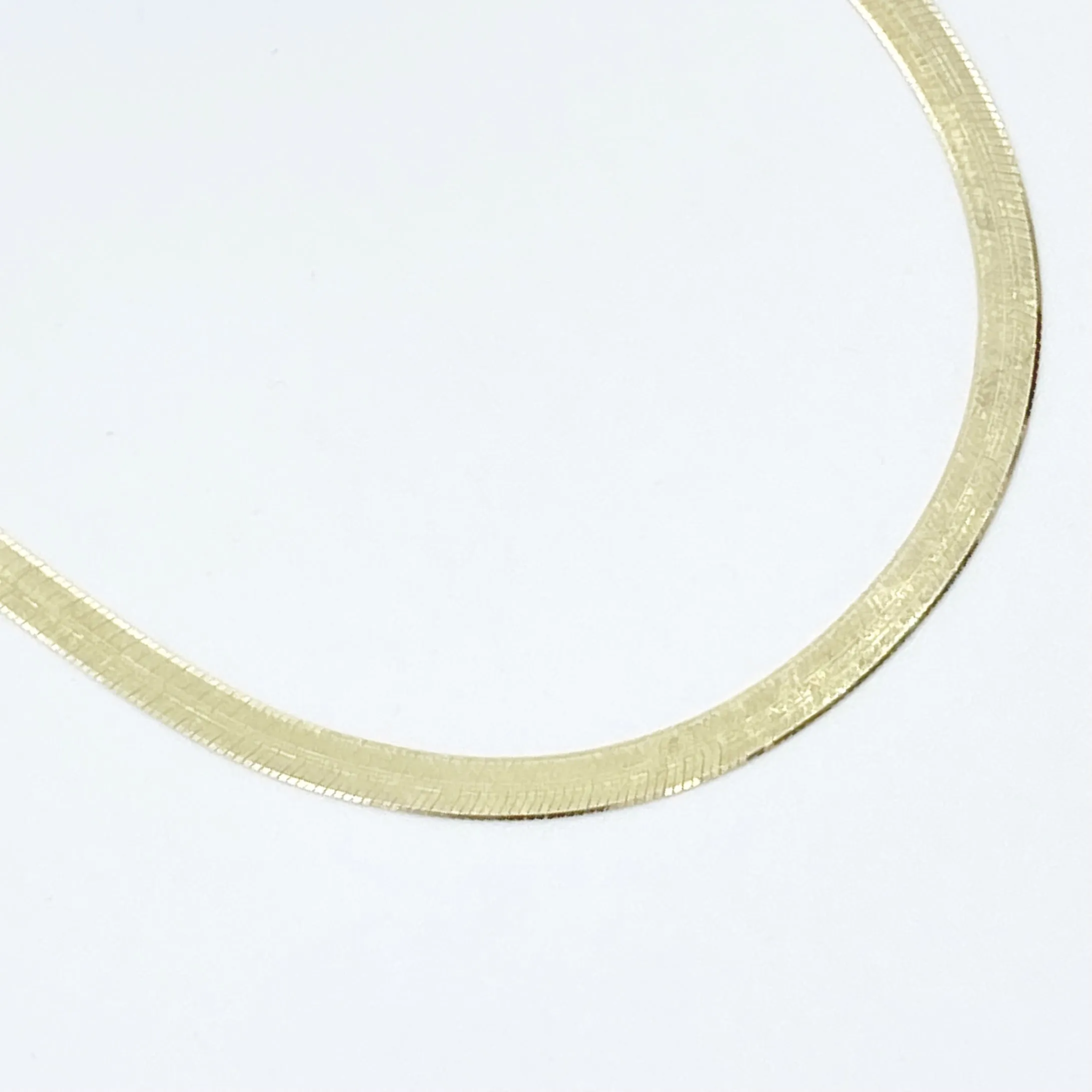 Herringbone Liquid Gold Chain - Choker, 16” or 18” Necklace