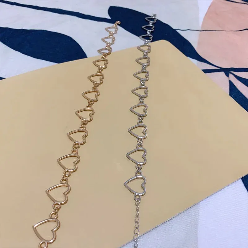 HollowLove Heart Choker Necklace Statement Girlfriend Bicolor Necklace