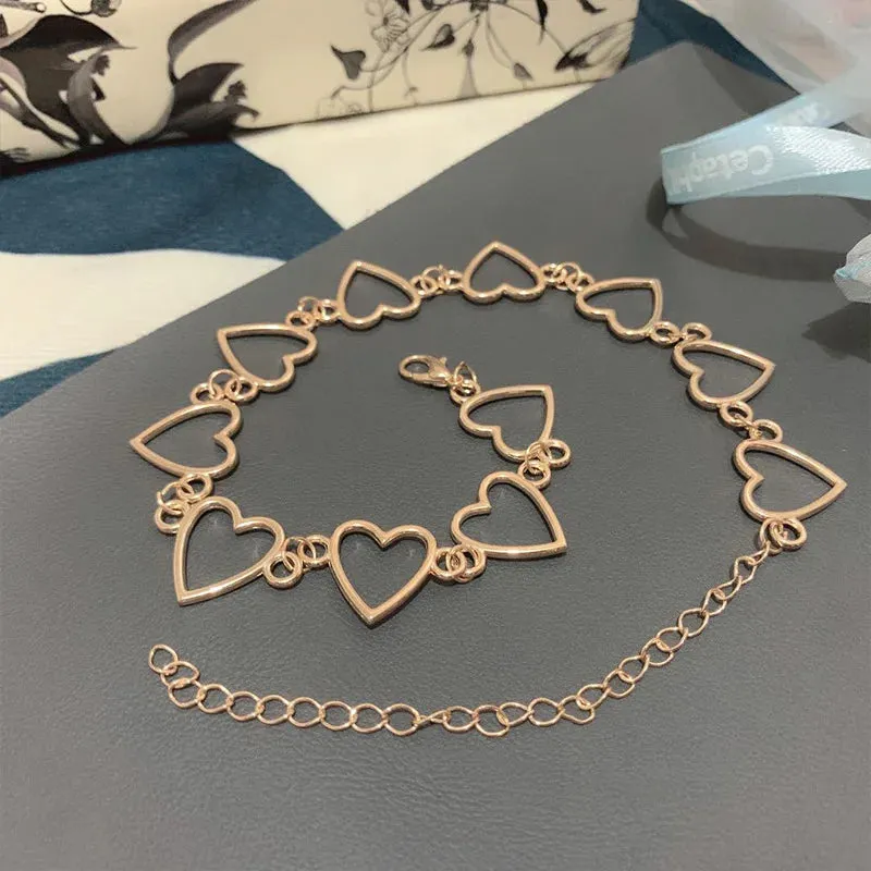 HollowLove Heart Choker Necklace Statement Girlfriend Bicolor Necklace