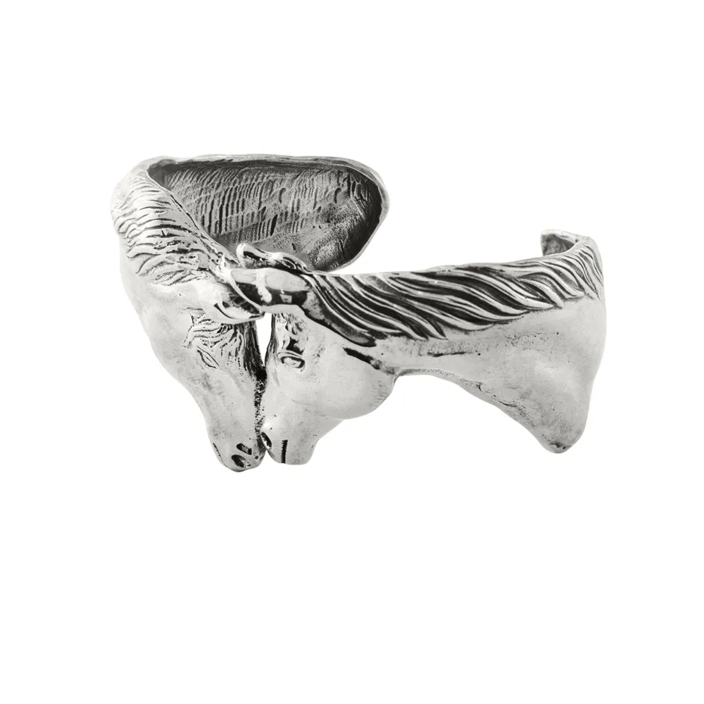 Horse Kisses Cuff in Silver
