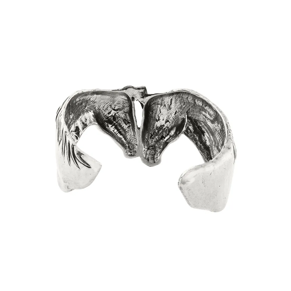 Horse Kisses Cuff in Silver