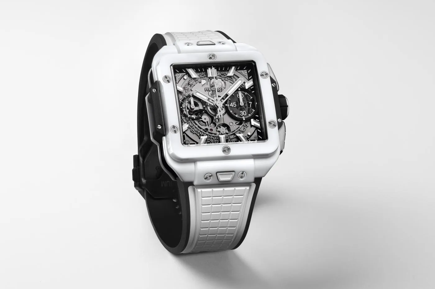 Hublot, Square Bang Unico White Ceramic, 42mm, Ref# 821.HX.0170.RX