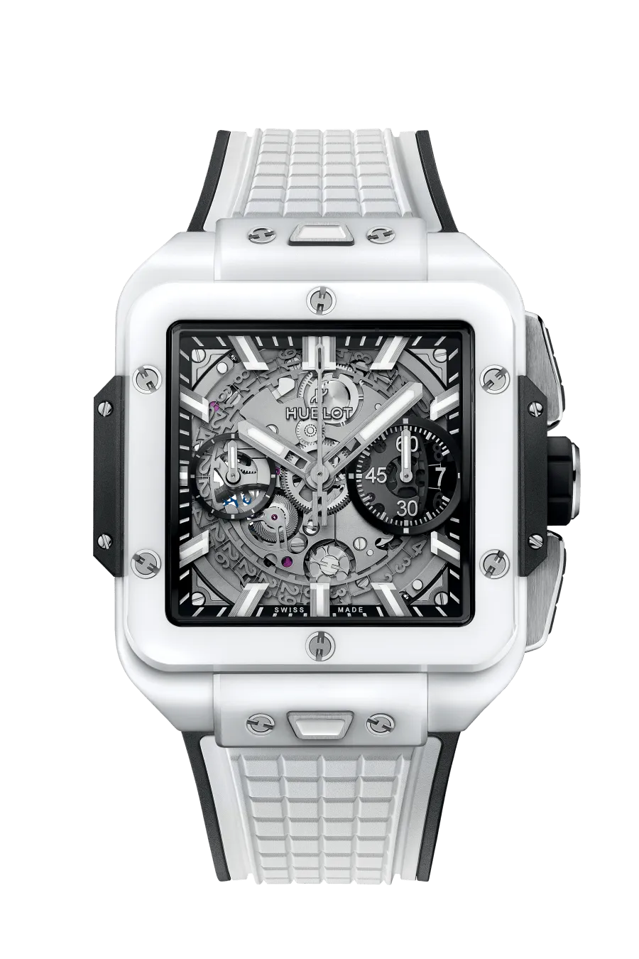 Hublot, Square Bang Unico White Ceramic, 42mm, Ref# 821.HX.0170.RX