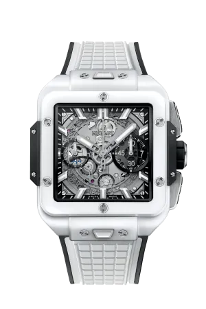 Hublot, Square Bang Unico White Ceramic, 42mm, Ref# 821.HX.0170.RX