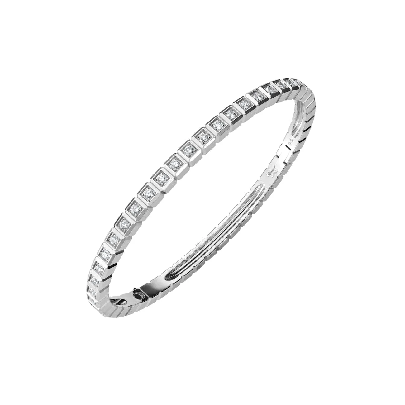 Ice Cube Ethical White Gold Full-set Diamonds Bangle Bracelet