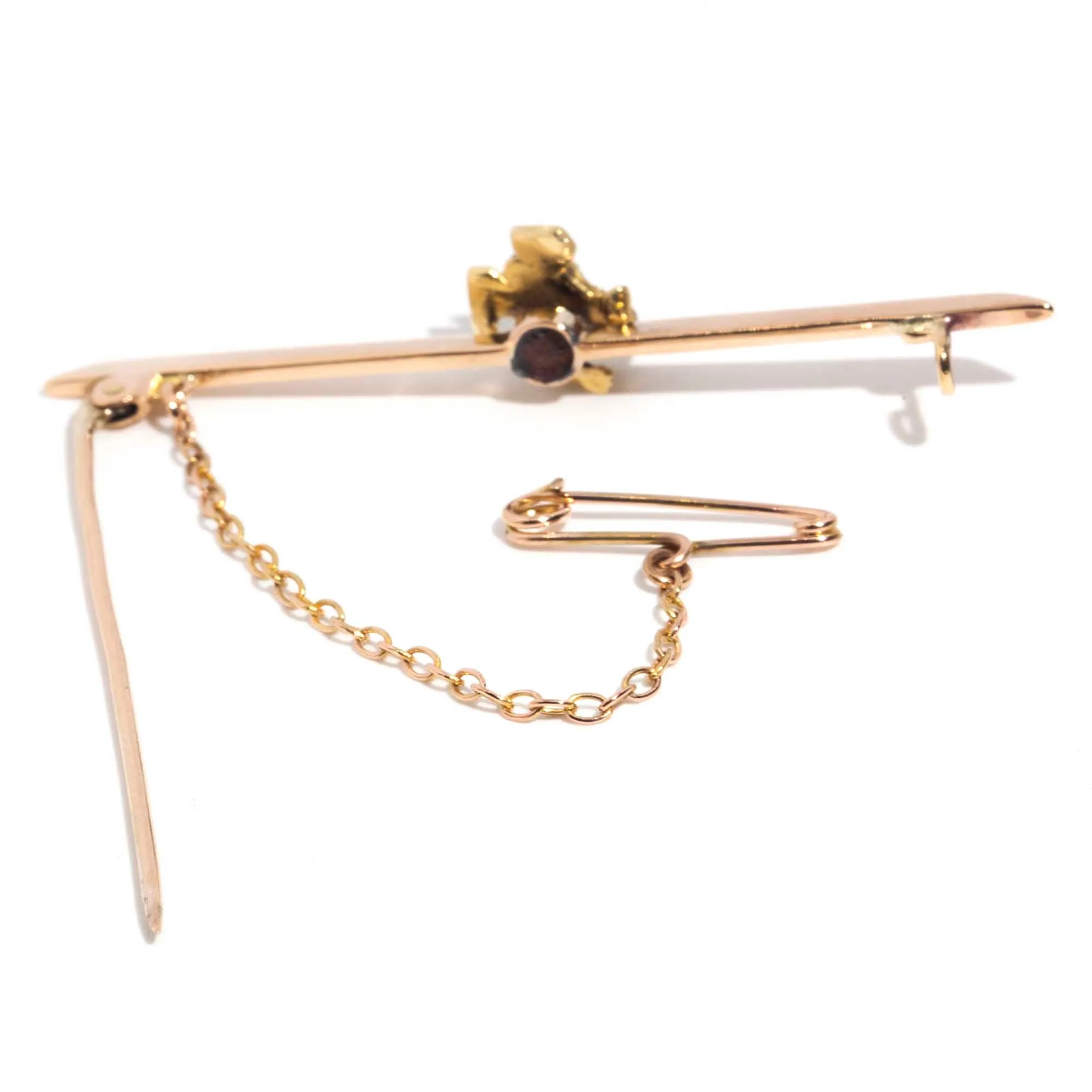 Ido Antique 1854-1931 15ct Gold Demantoid Garnet Brooch