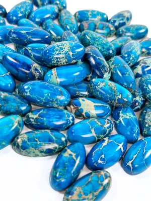 Imperial Blue Terra Jasper 15x28mm Oval Cabochon