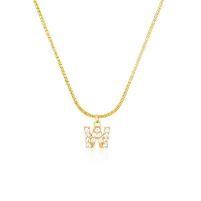 Initial Cubic Zirconia Necklace