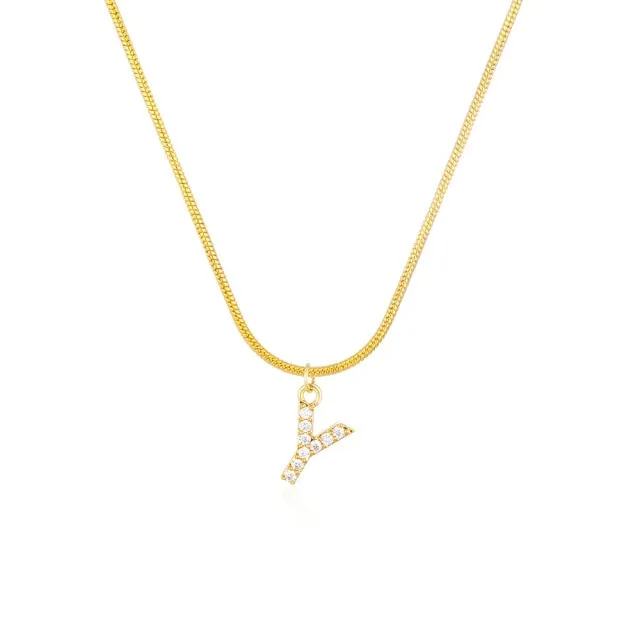 Initial Cubic Zirconia Necklace