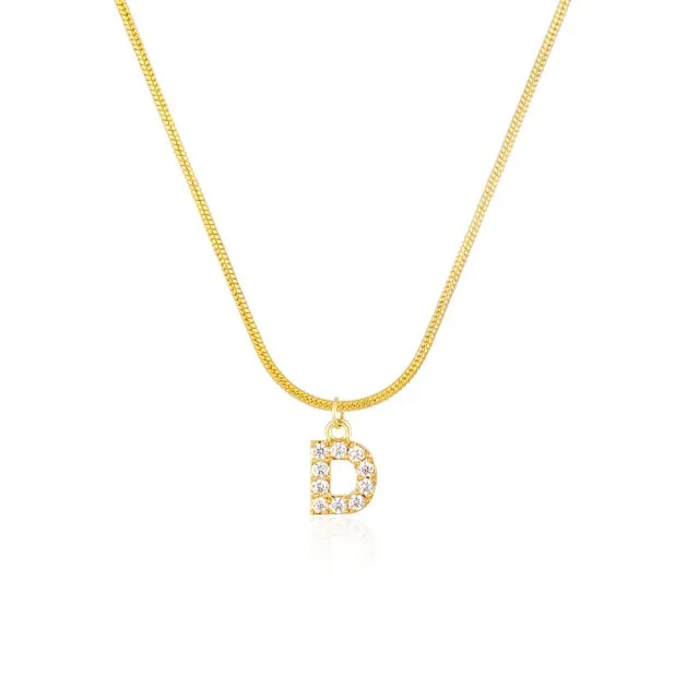 Initial Cubic Zirconia Necklace