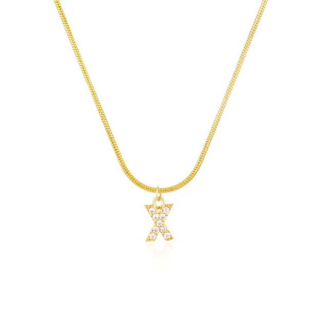 Initial Cubic Zirconia Necklace