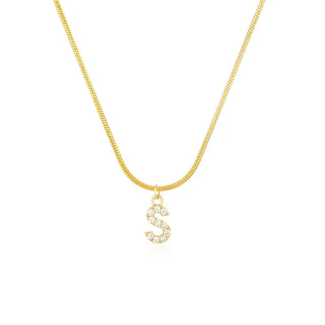 Initial Cubic Zirconia Necklace