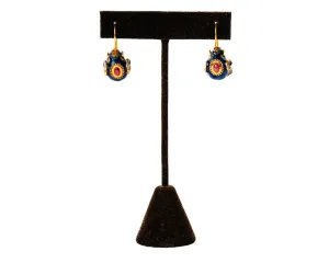Italian Artisan Gold Enamel Elephant Earrings