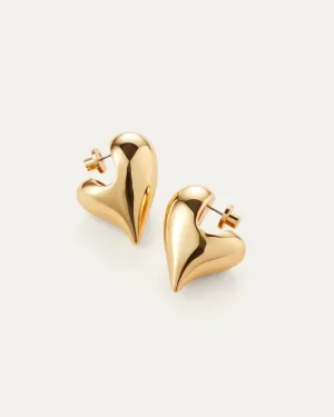 Jenny Bird - Art Heart Puff Earrings (Gold)