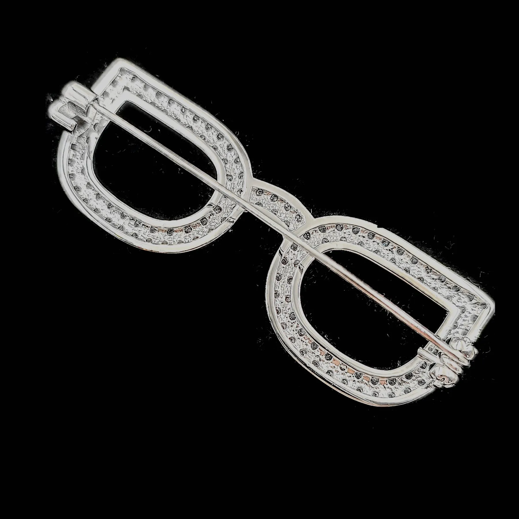 Jewelblings Sparkling Silver Tone Clear CZ Eyes Glasses Brooches Pins Unisex Offical Suit Blazer Outfit Bag Hat Dressy Cape Costume Jewelry
