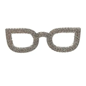 Jewelblings Sparkling Silver Tone Clear CZ Eyes Glasses Brooches Pins Unisex Offical Suit Blazer Outfit Bag Hat Dressy Cape Costume Jewelry