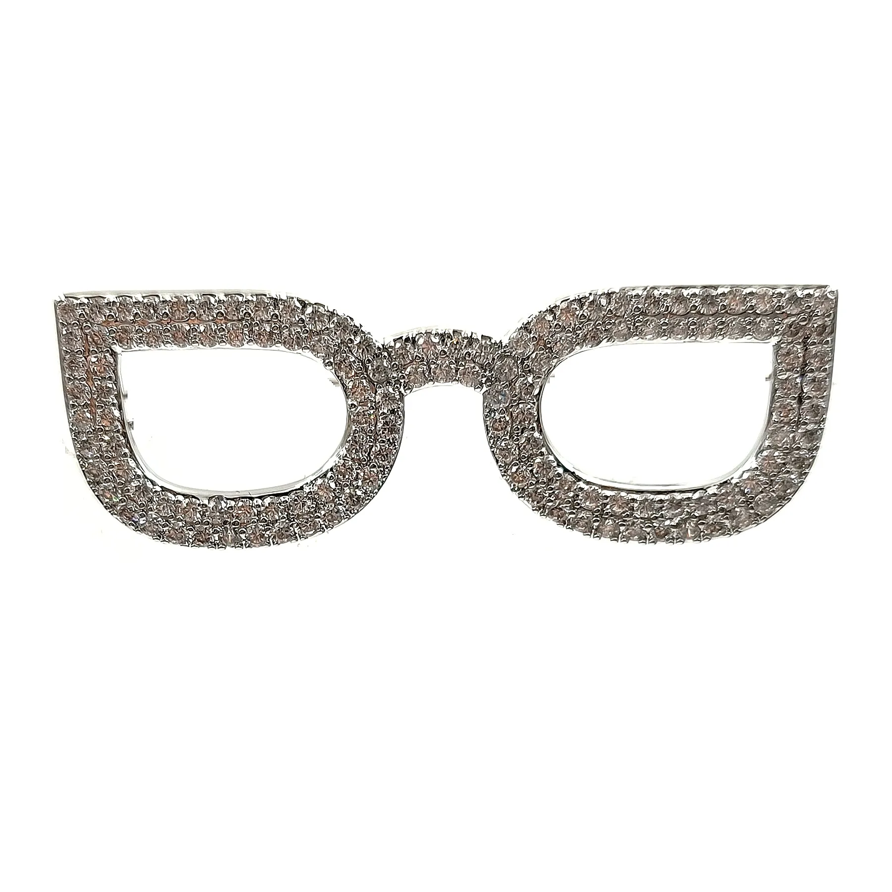 Jewelblings Sparkling Silver Tone Clear CZ Eyes Glasses Brooches Pins Unisex Offical Suit Blazer Outfit Bag Hat Dressy Cape Costume Jewelry