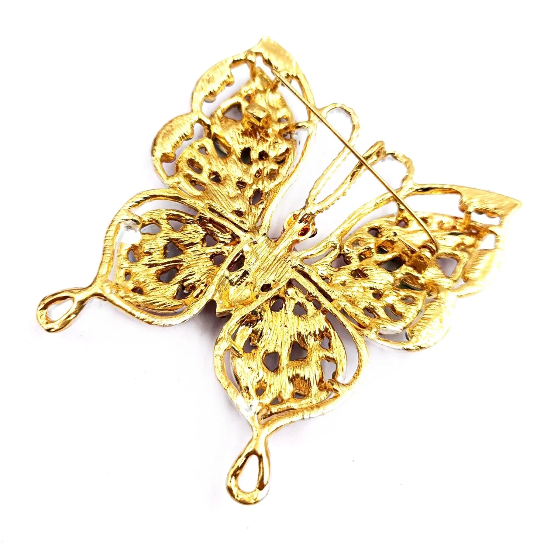 Jewelblings Stunning Opens Colorful Crystal Swallowtail Butterfly Brooches Hijab Pins