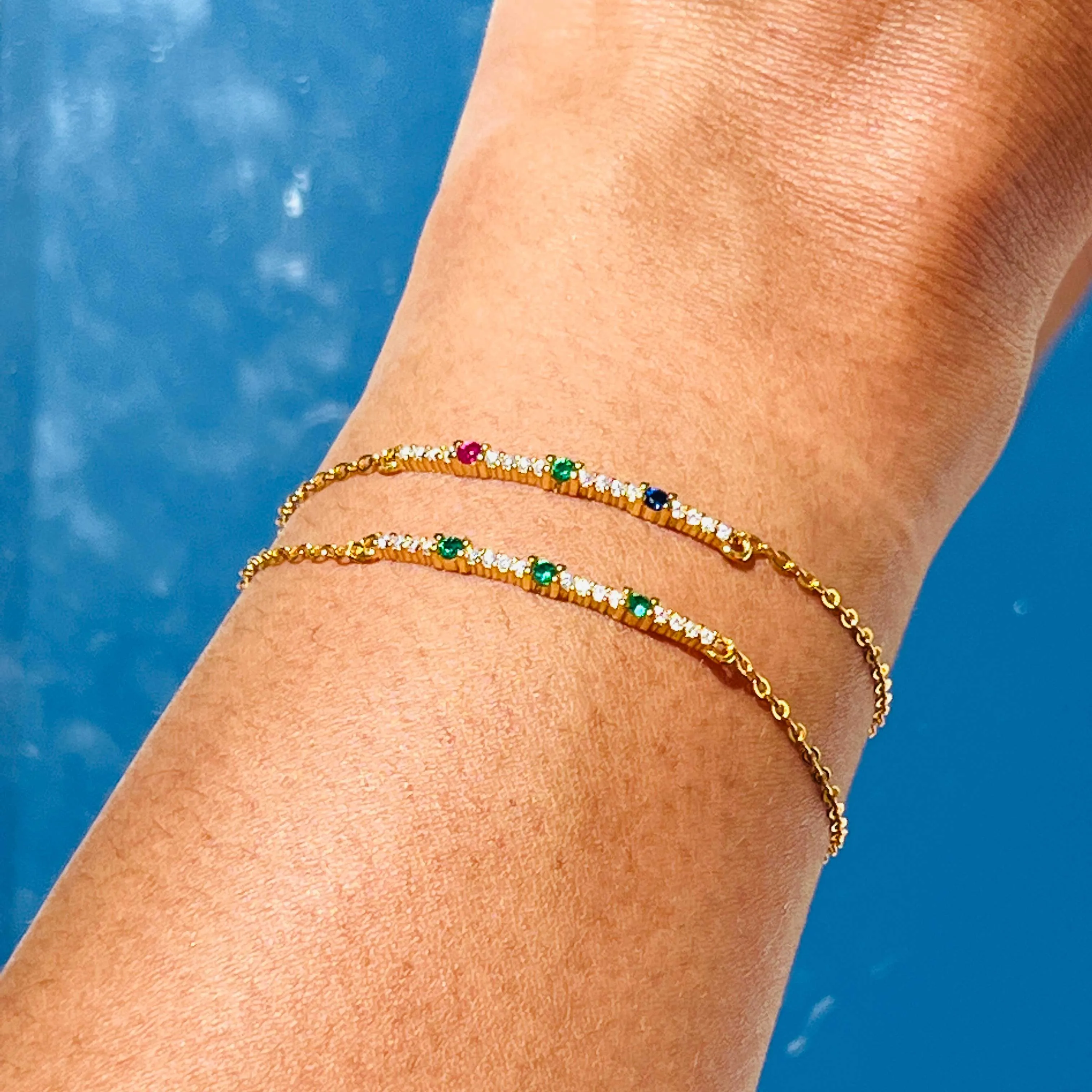 Jolie Gemstone Bar Bracelet