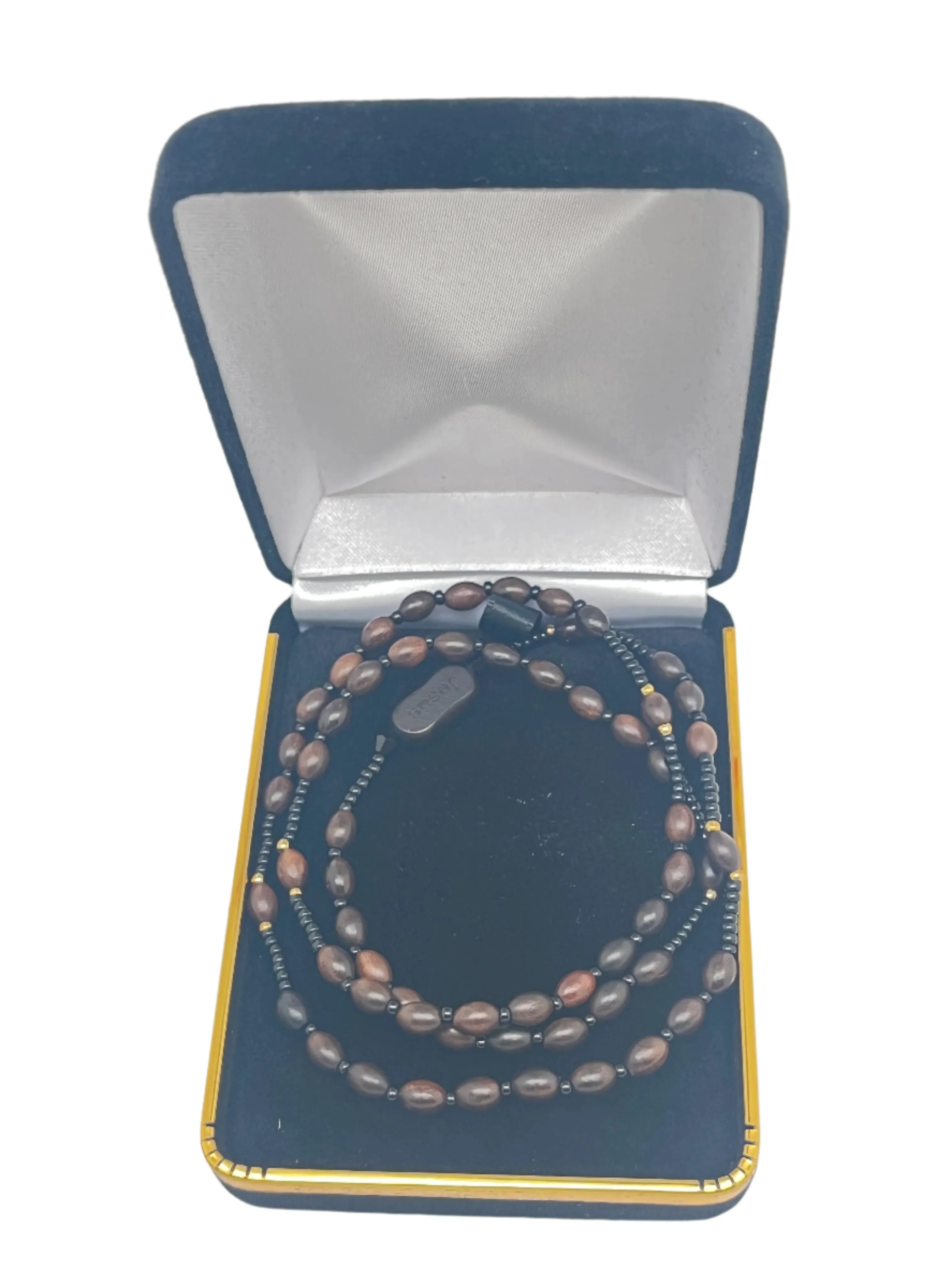 Jujube Oval Wood Twisting Rosary Bracelet 4mm