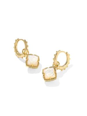 Kendra Scott Mallory Rose Huggie Earring - Gold Ivory MOP