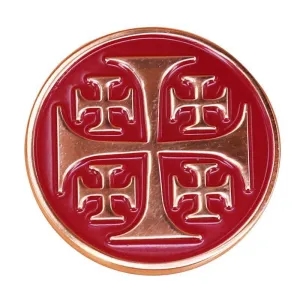 Knights Templar Lapel Pin - Red Jerusalem Solomon's Temple
