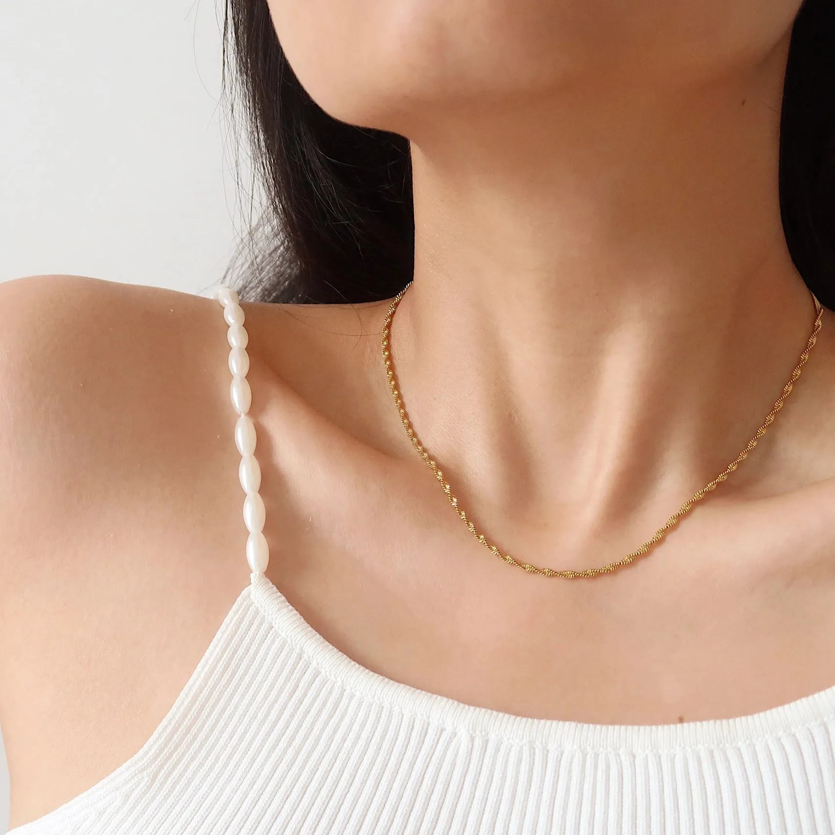 Kristin Rope Chain Necklace - 18K Gold