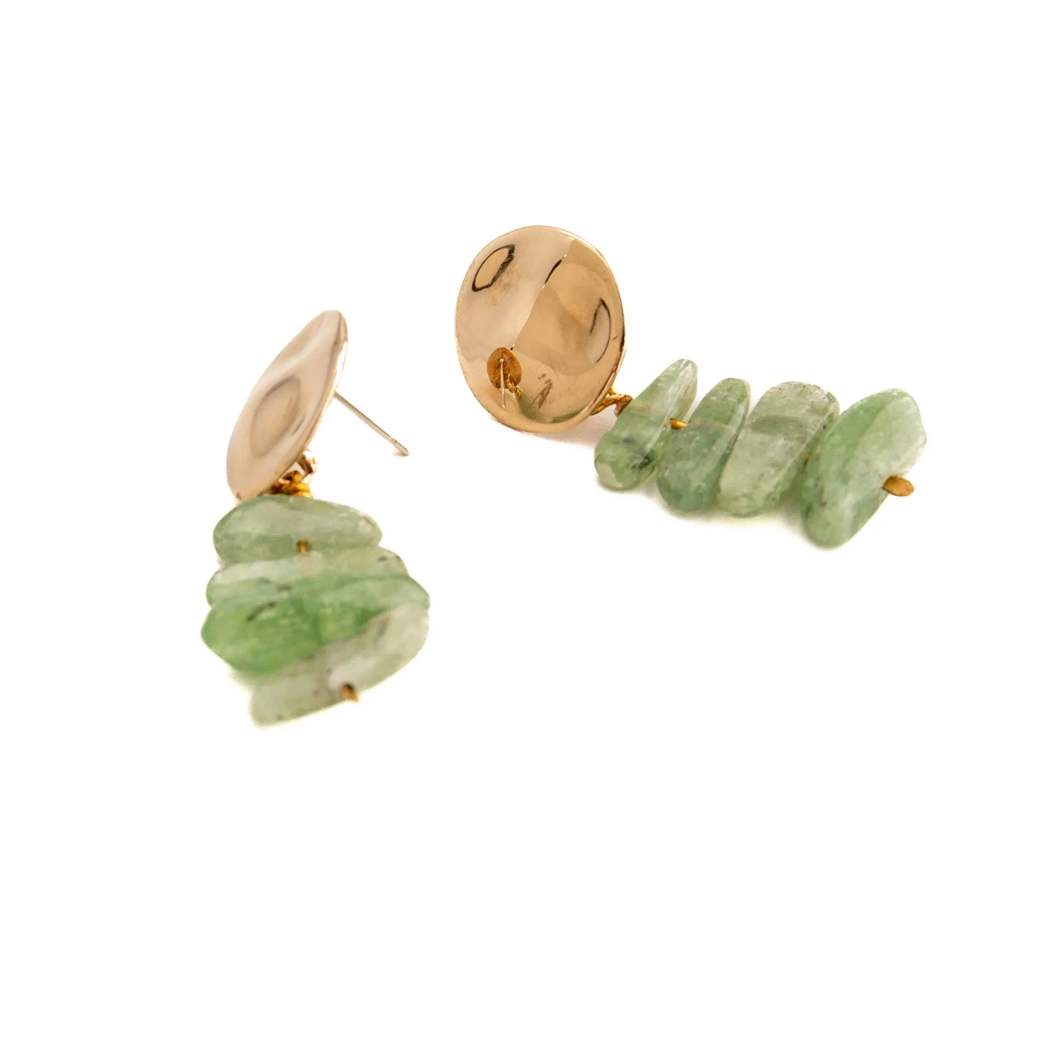 Kyanite Salutation Earrings | Bronze