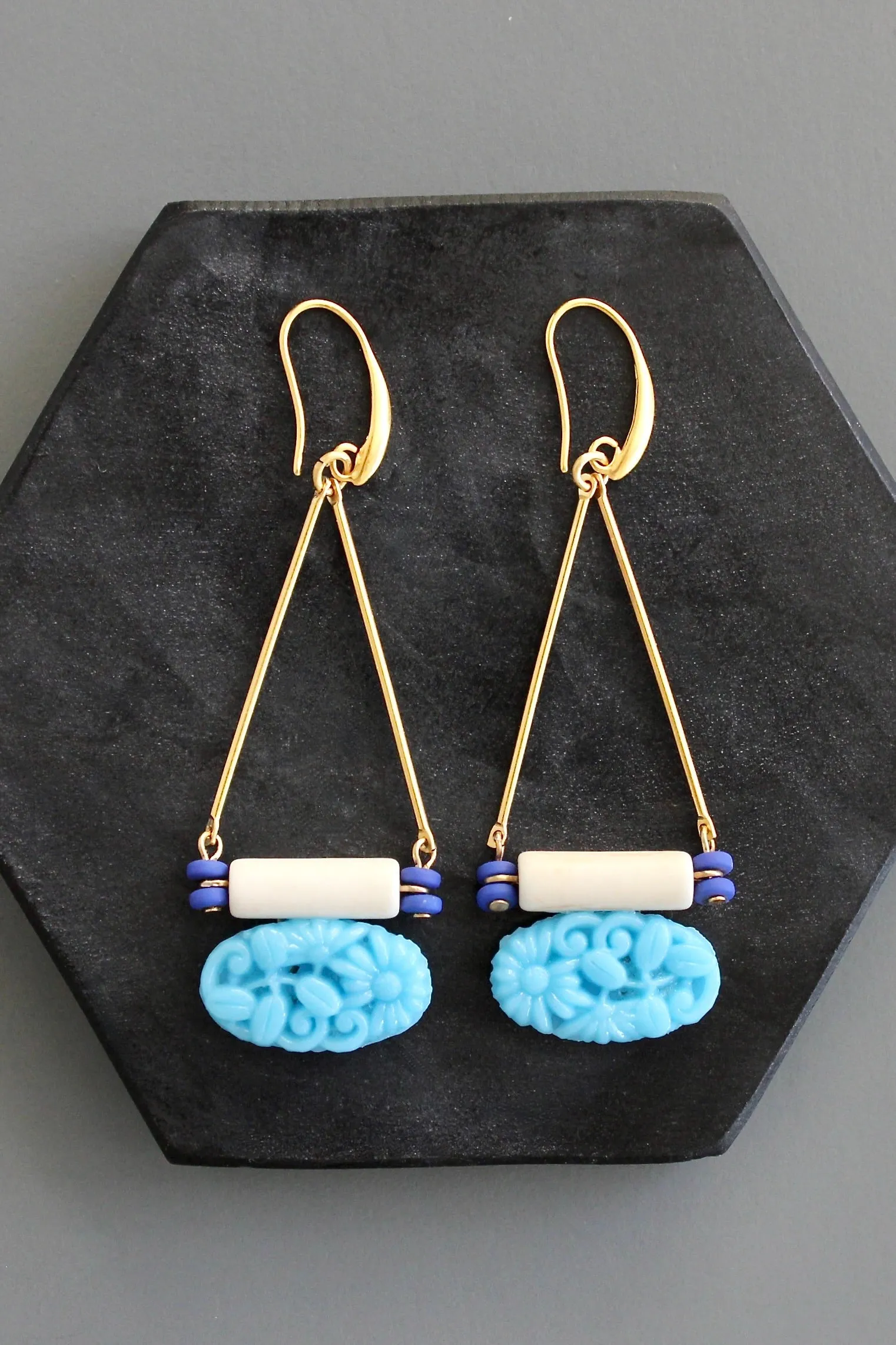 KYLE59 vintage glass geometric earrings