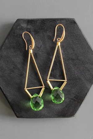 KYLE61 emerald geometric earrings