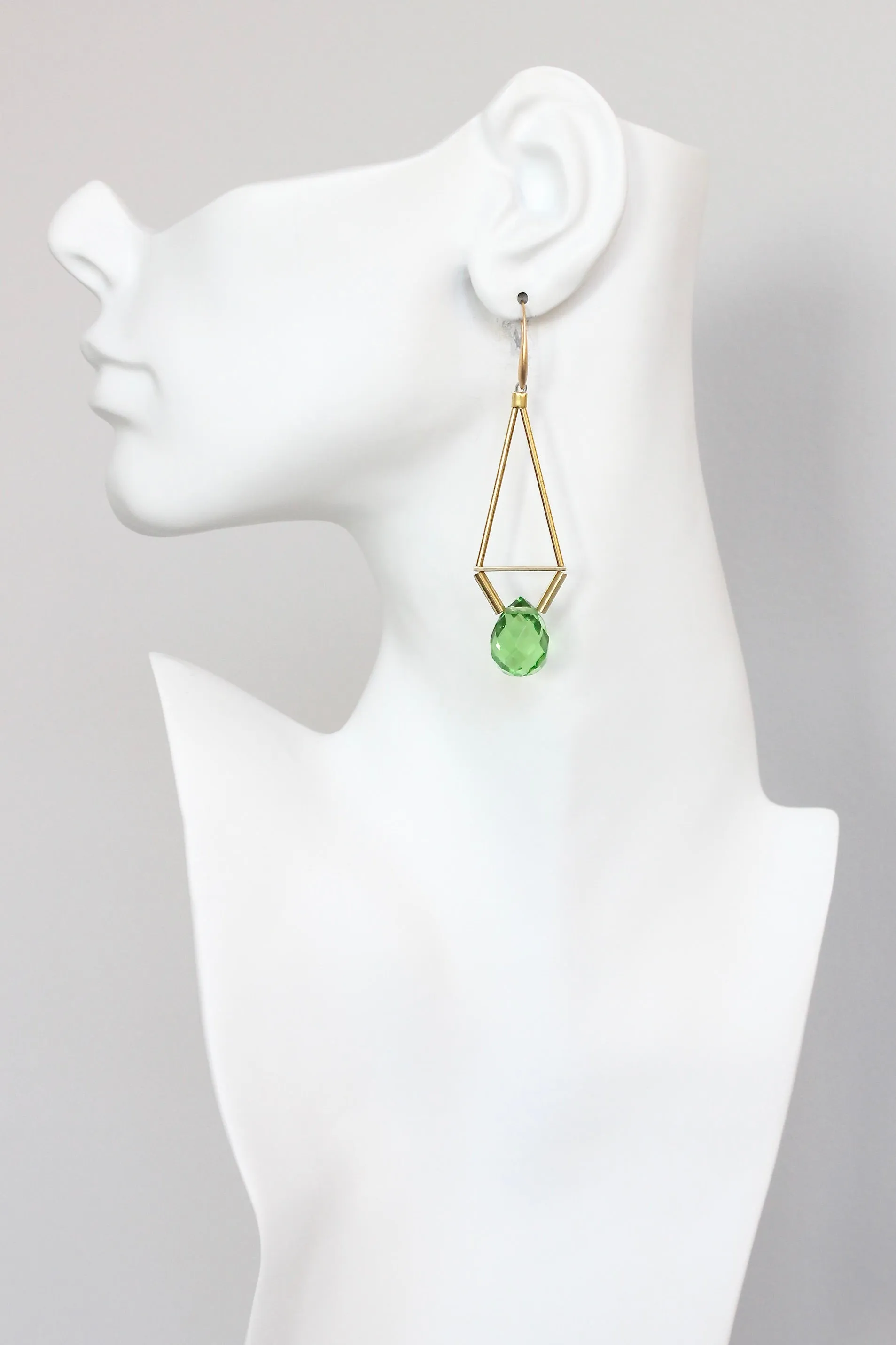 KYLE61 emerald geometric earrings