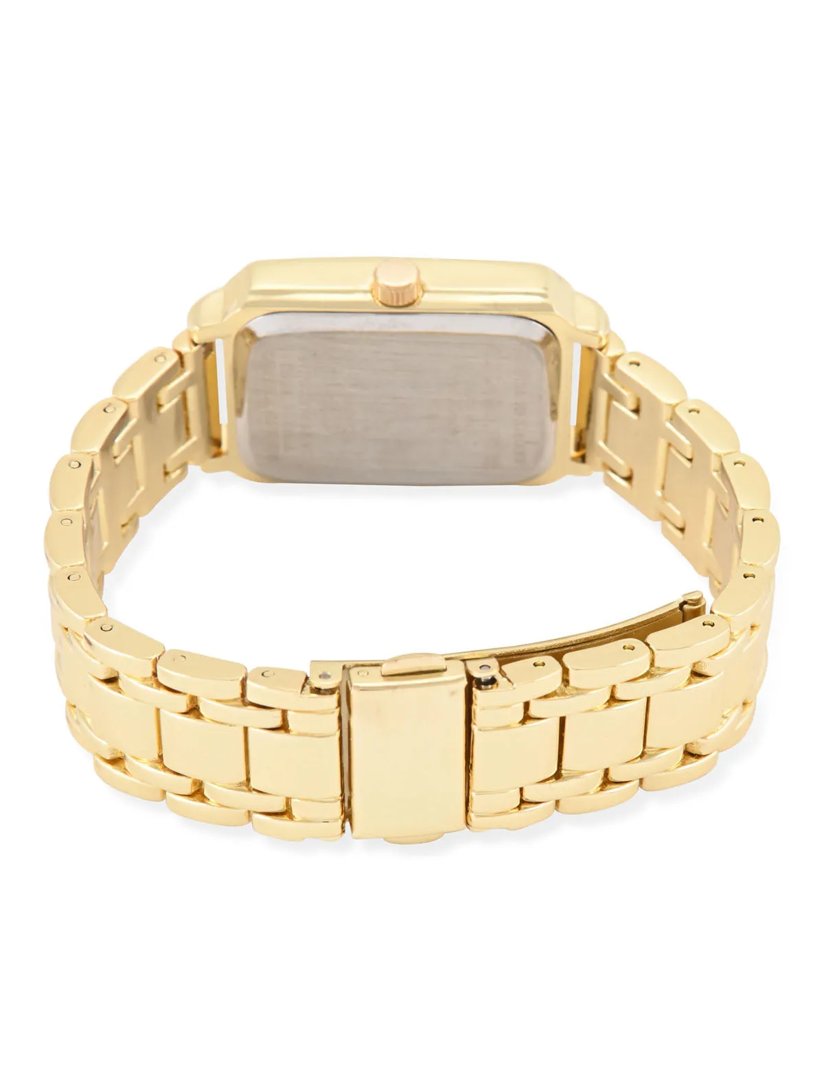 LADIES GOLD SQUARE FACE LINK WATCH