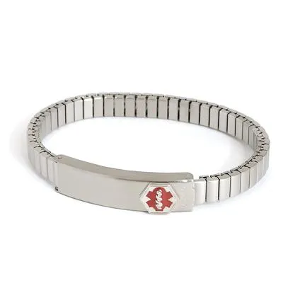 Ladies' Stainless Steel Medilog ID Bracelet with Compartment Plaque & Expansion Band