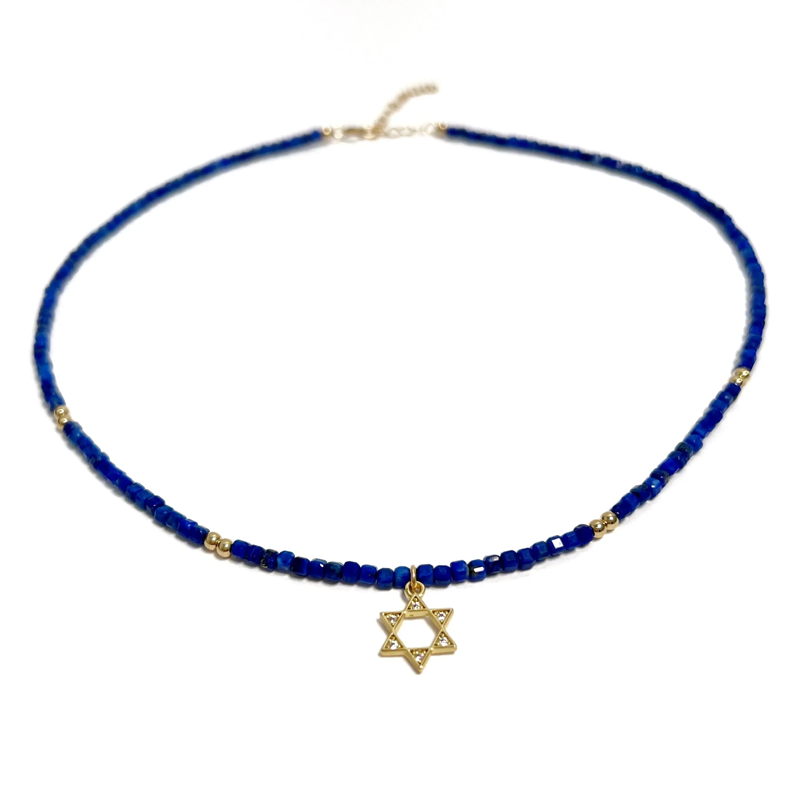 Lapis Mini David Star Choker