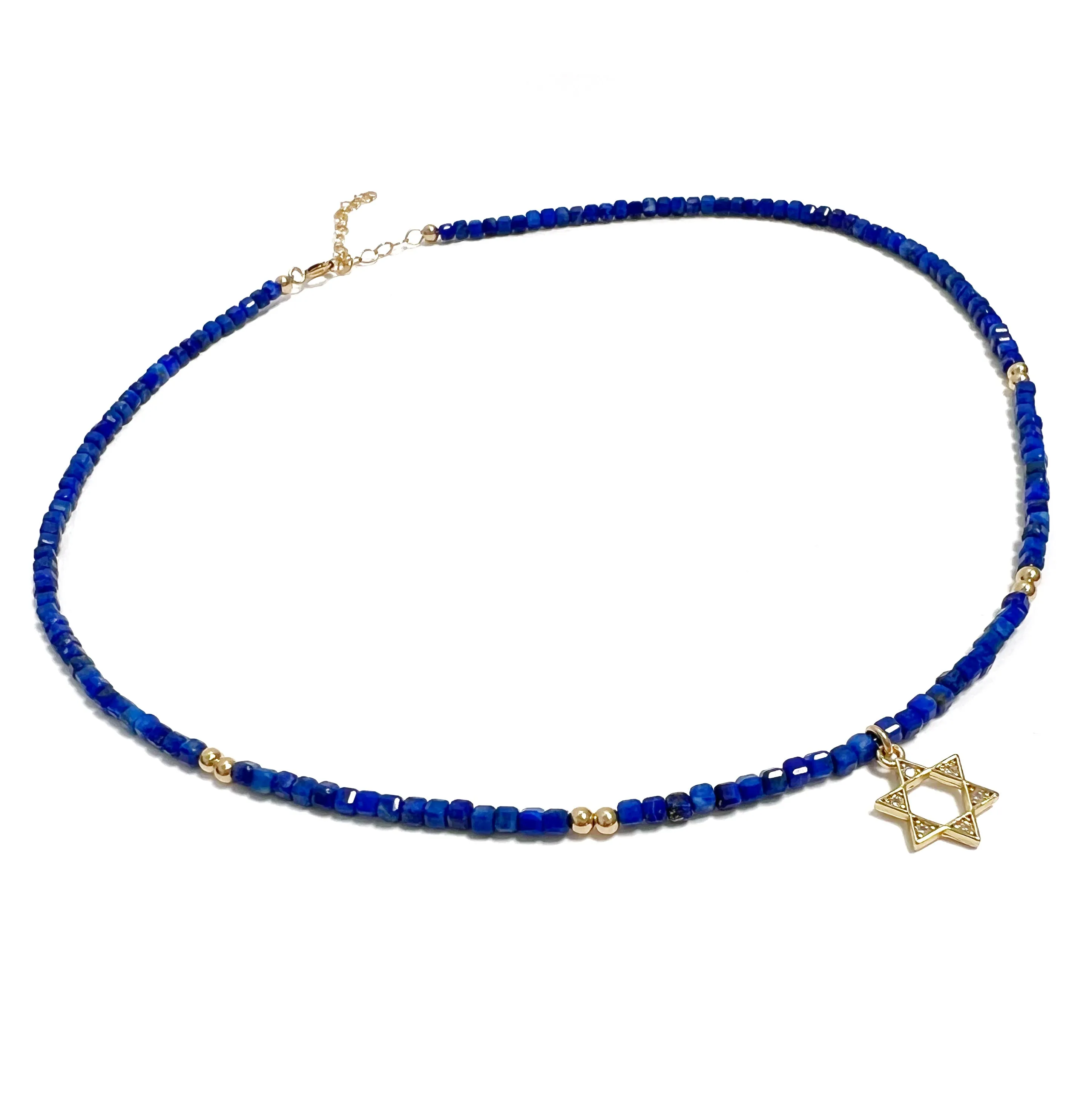 Lapis Mini David Star Choker