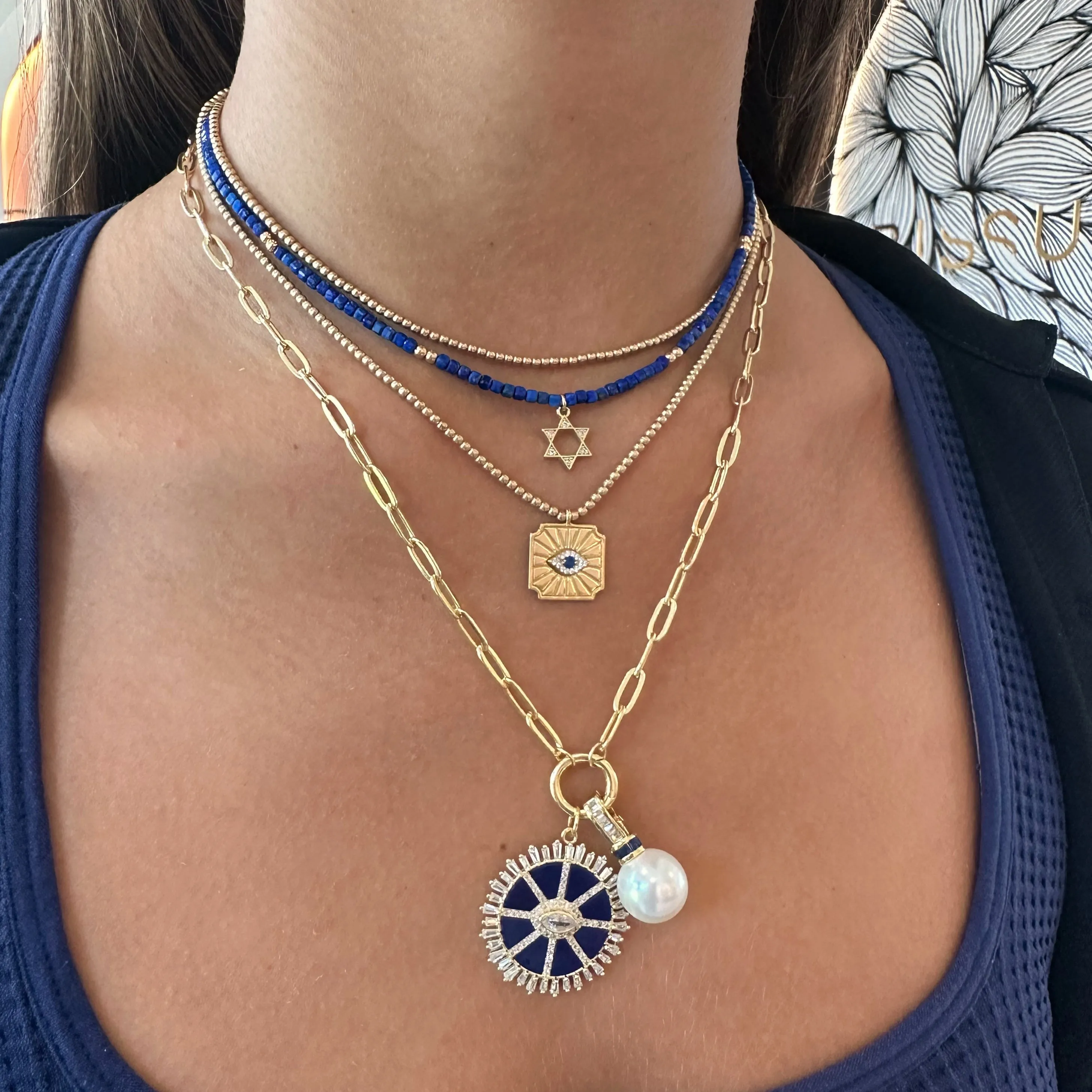 Lapis Mini David Star Choker