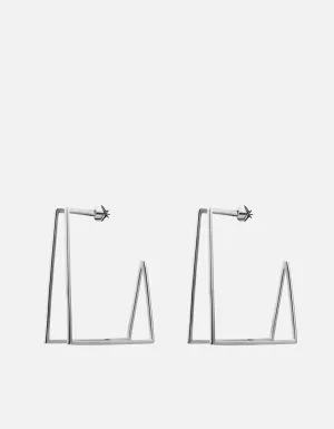 Large Axis Earrings, Sterling Silver