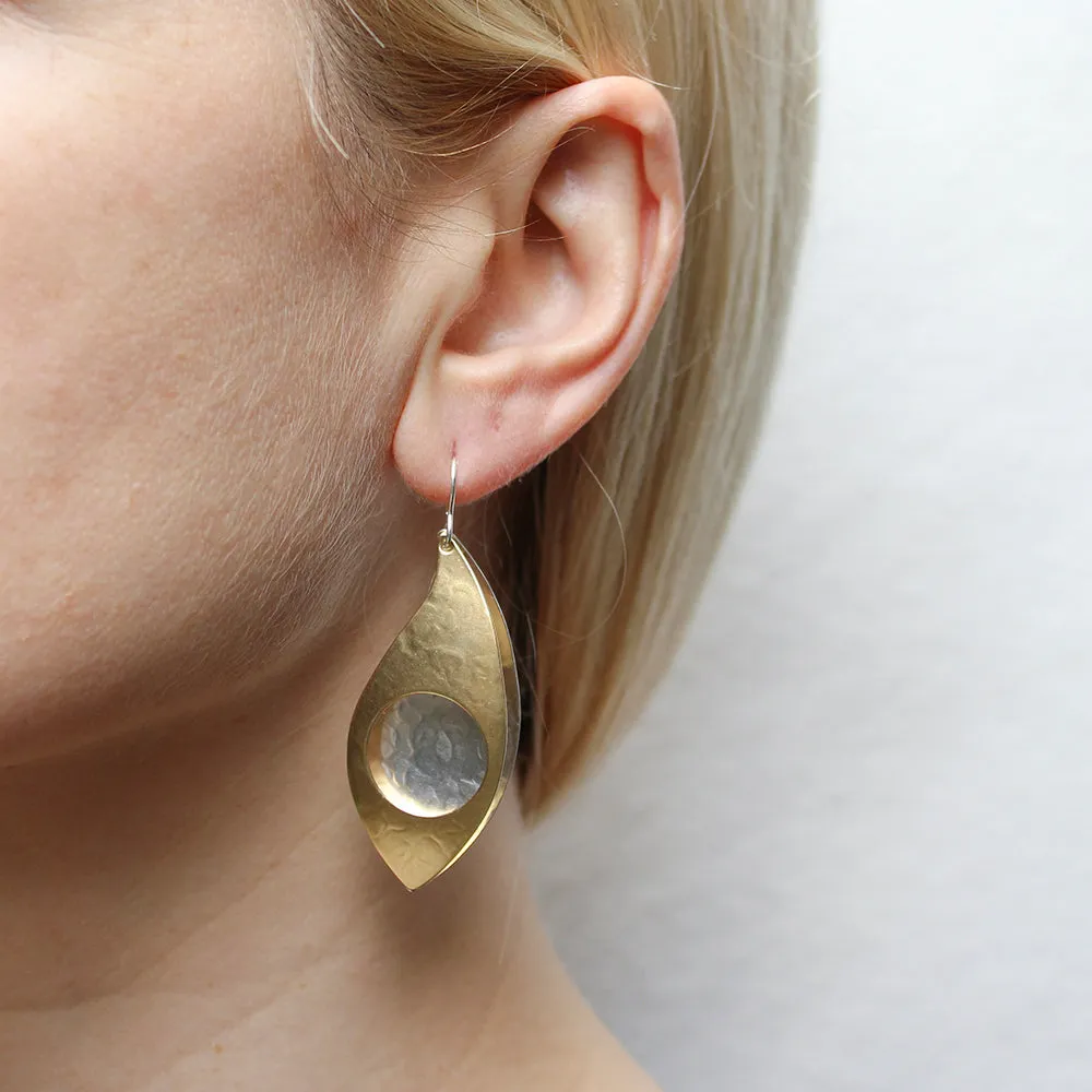 Large Cutout Leaf Wire Earrings