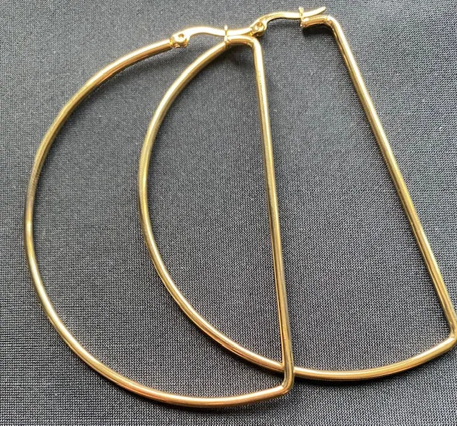 Large Gold Geometric Hoop Earrings