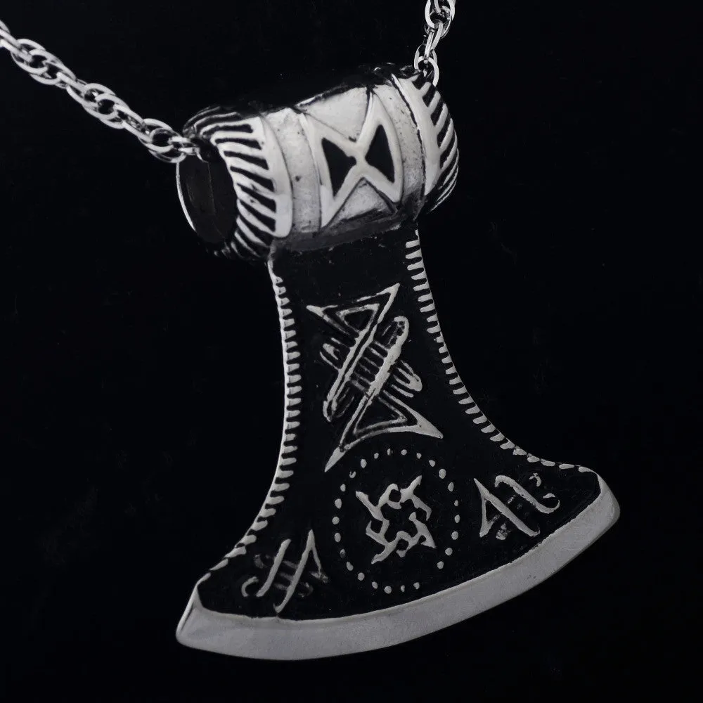 Large Talisman Viking Axe Pendant Necklace N039