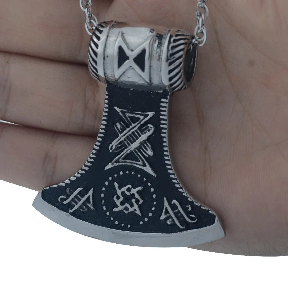 Large Talisman Viking Axe Pendant Necklace N039