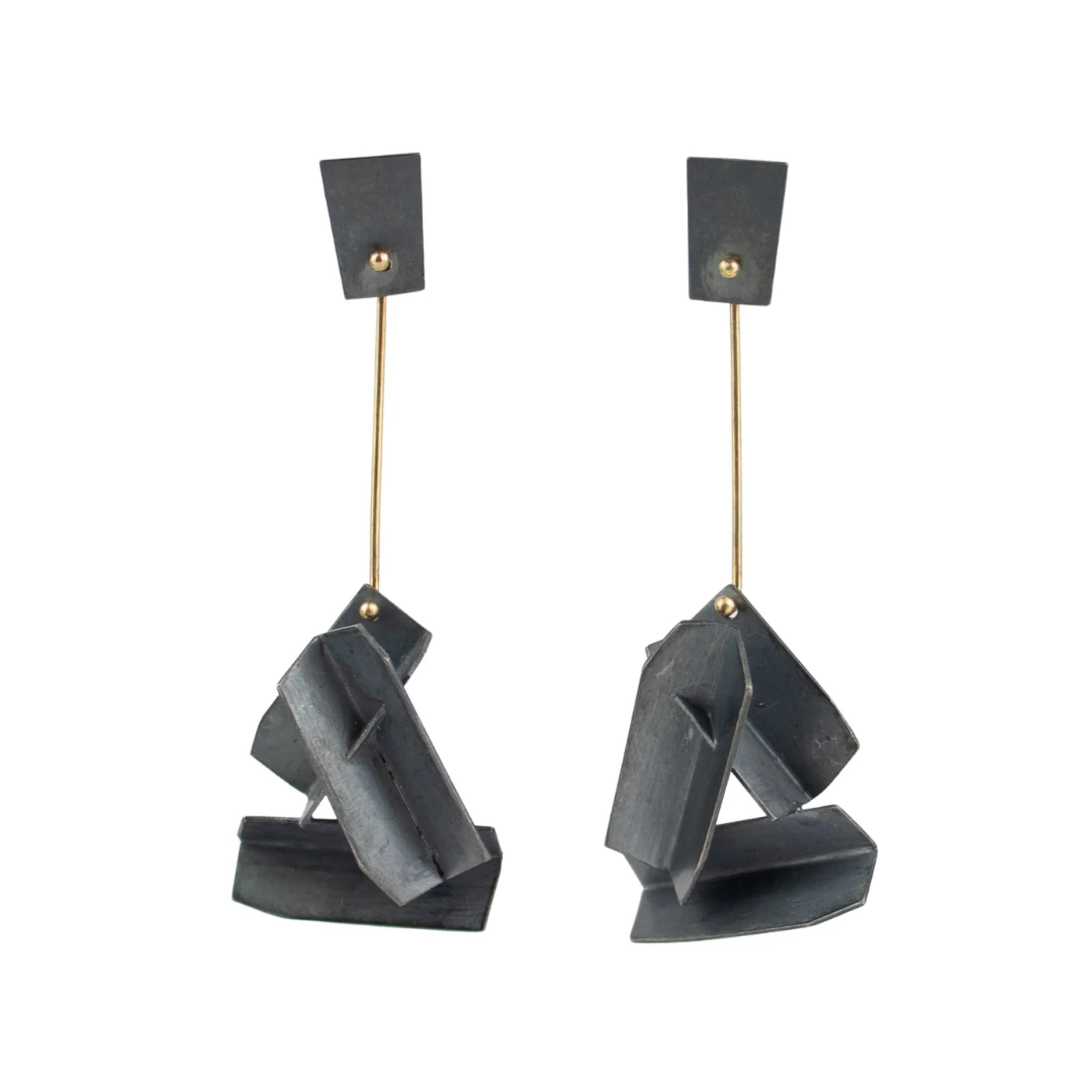 Lauren Markley Folded Geometric Triple Dangle Earrings