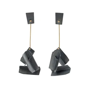Lauren Markley Folded Geometric Triple Dangle Earrings