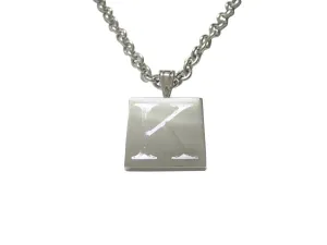 Letter K Etched Monogram Pendant Necklace