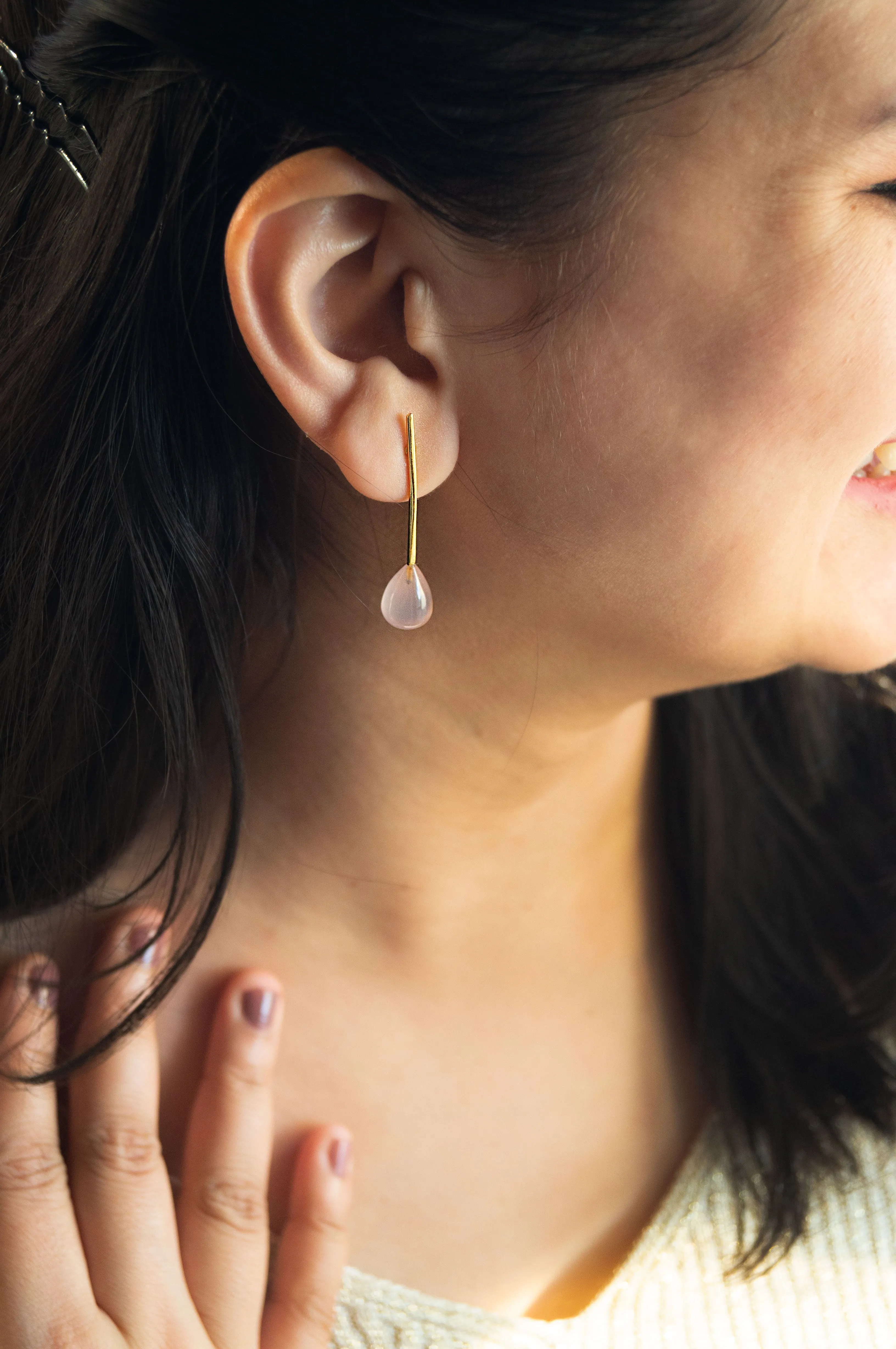 Little Drops Of Joy Gold Plated Sterling Silver Stud Earrings